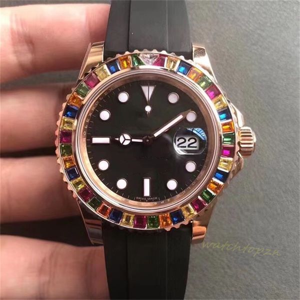 VR Watch 116695SATS Boîtier en acier fin bracelet en caoutchouc importé 3135 mouvement verre saphir table miroir montres design