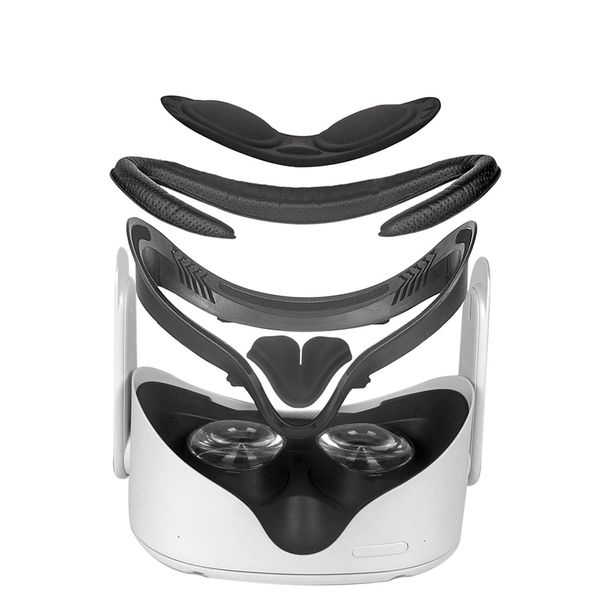 VRAR Accessorise VR remplacement masque pour les yeux en cuir PU mousse visage couverture interface support yeux lentille Pad pour Meta Oculus Quest 2 accessoires 230818