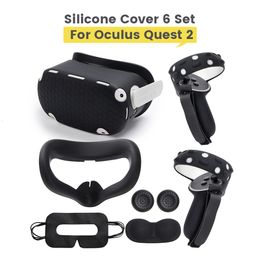 VRAR Accessorise VR ensemble de housse de protection en silicone pour Oculus Quest 2 coque de contrôleur tactile avec bracelet en cuir PU pour accessoires Quest 2 VR 230922