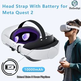 VRAR Devices Hellodigi VR Sangle de tête compatible Meta Quest 2Oculus 2 Accessoires de lunettes réglables à 360° avec batterie 10 000 mAh 231123