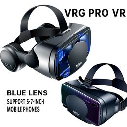 VRG Pro VR Realidade Virtual 3D Glasses Box Auriculares de casco estéreo con control remoto para Glasses Smartphone 240506