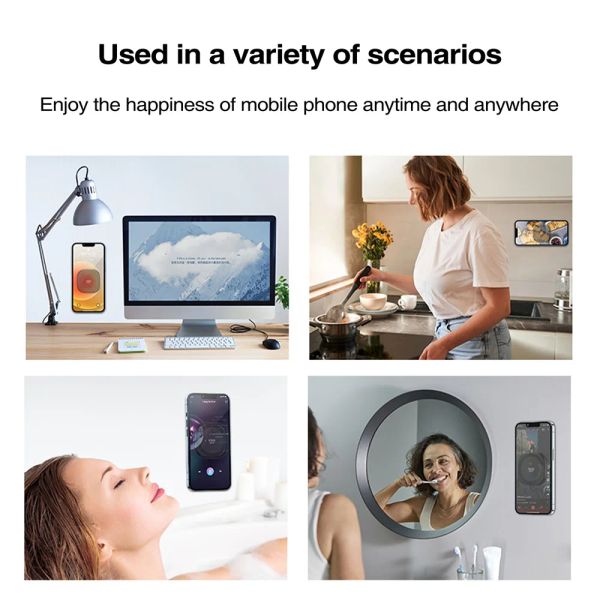 Vrig MG-02 support de téléphone mobile magnétique pour Magsafe Android iPhone Smarphone Holder pour la cuisine Autocollants muraux de bureau de salle de bain