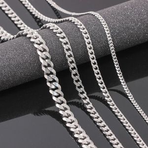 VRIUA Breedte 4 5 6 9MM 18-26 inch Aanpassen Lengte Heren Hoge Kwaliteit Stainls Stalen Ketting Curb Cubaanse Link Chain Jewerly315t