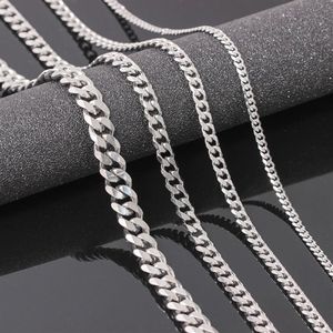 Vriua width 4 5 6 9mm 18-26 inch aanpassen lengte lengte heren hoogwaardige stalen ketting ketting cubaanse linkketen jewelly183s