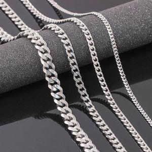 VRIUA Breedte 4 5 6 9MM 18-26 inch Aanpassen Lengte Heren Hoge Kwaliteit Stainls Stalen Ketting Curb Cubaanse Link Chain Jewerly291t