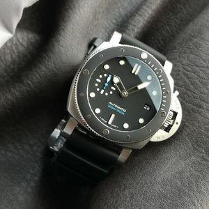 Vs fabriekshorloge van hoge kwaliteit PAM00683 horloge fijne stalen kast rubberen band zwarte keramische rand zwarte wijzerplaat lichtgevend horloge automatisch mechanisch uurwerk 42MM