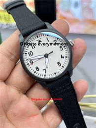 VS Factory fabrique des montres pour hommes IW326905 41mm 32100 mouvement montre mécanique automatique cadran blanc bracelet en nylon spade A saphir lumineux montres-bracelets de plongée-100