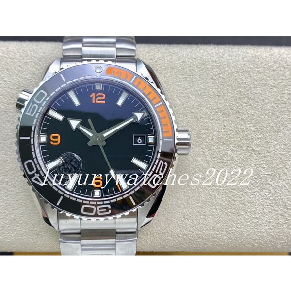 VS Factory Montre Homme 43mm Orange Noir Liquidmetal Lunette Céramique Automatique Cal.8900 Mouvement Maître Axial Montres Hommes Aqua Diver 600m Ocean Montres-Bracelets