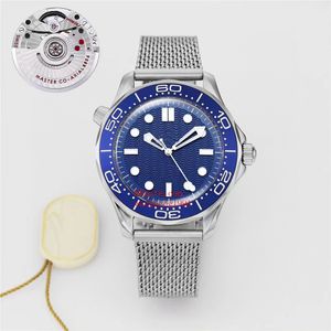 VS Factory produit des montres pour hommes de la série 007, un cadran bleu de 42 mm de diamètre, un mouvement 8806 en saphir, une Montre de Luxe à bracelet en acier fin, des montres-bracelets mécaniques automatiques pour hommes