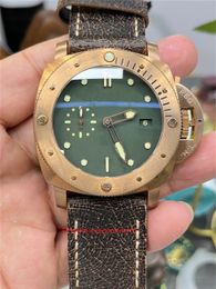 VS Factory Super Edition V2 herenhorloges Pam00382 47 mm Cal. P.9000 Beweging Automatisch Mechanisch Horloge Groene wijzerplaat Bronze Warrior Deep Waterproof Horloges-93