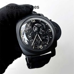 Panerai Luminors VS Factory Montre automatique de qualité supérieure P.900 Montre automatique Top Clone pour Pam00528 Volant gyroscopique creux Céramique noire Manuel 48 mm JDHU