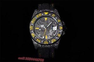Vs ntpt Watch gmt koolstofvezel kas lint horloge riem hard en lichtgewicht uiterlijk ontwerper horloges horloges