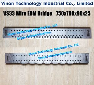 Pièces de pont EDM à fil VS33 L = 750x700x90x22 + 5Lmm, pont de coupe de fil de précision 750Lmm (acier inoxydable) edm-jig-tools-bridge pour machine à fil