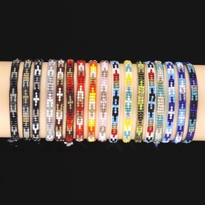 VSCO GIRL – Bracelet tressé créatif en perles de riz, fait à la main, nouvelle perle de poney, 19 couleurs, Whole2224