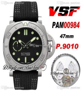 VSF 47mm VS984 P9010 P9010 Automatic Mens Watch Titaniuml Black Diad VS00984 STRAP NYLON 2021 Mike Horn Super Edition PTPM P9985661