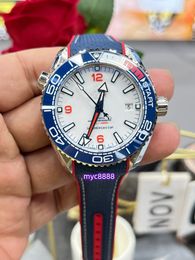 VSF America's Cup Memorial Watch Diameter 43,5 mm met 8900 Movement Tricolor Ceramic Ring Dial Saffier Glass Mirror Rubberen band