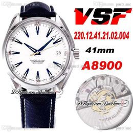 VSF Aqua Terra 150M Ryder Cup 41 5 mm CAL A8500 Montre automatique pour homme bicolore or jaune golf cadran blanc bâton bleu nylon 220 12 4223Q