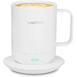 Vsitoo S3 Pro Tasse intelligente à température, chauffe-tasse adapté aux bureaux, bureaux à domicile, application contrôlée des tasses, conception améliorée pour l'auto-chauffage