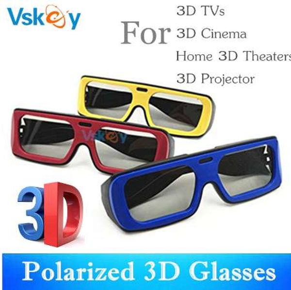 VSKEY 3 uds gafas 3D polarizadas para adultos para televisores 3D pasivos TV RealD cines sistema de cine hombres mujeres