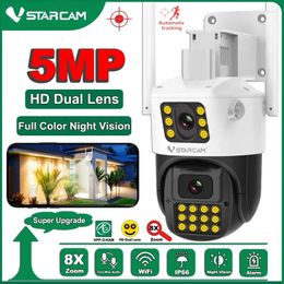 Vstarcam Outdoor Wifi Beveiligingscamera 5MP HD 8X Zoom Surveillance IP 2 Lens Dual Screen Camera Ai Auto Tracking CCTV Cam