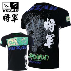 Vszap Katoen Gym Trains Heren T-shirt met ronde hals Ademend MMA Normaal Sanda Boksen Thaise vechtsporten Lange afstand hardlopen