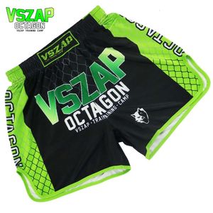 VSZAP Fiess Wolf Head Fighter Shorts Deportes Boxeo tailandés MMA Entrenamiento Lucha Pantalones de playa musculares de secado rápido Hombres