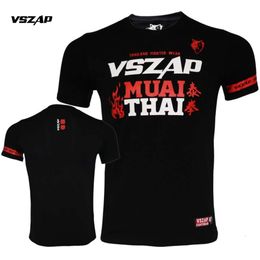 VSZAP texte MMA gymnase combat Sanda Arts martiaux Fiess entraînement loup thaï boxe T-shirt