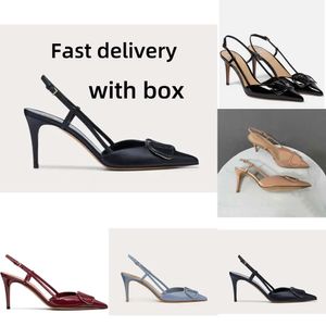 VT Sandale Robe Pump Pump Femmes Mid à talons Vlogos Cuir Pumps Slingback Pumps Garavan Classic High Talons Sling Back Point Toe Beau Talon de créateur 786