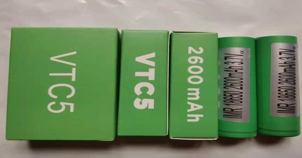 VTC5 IMR 18650 Batterie verte 2600mAh 30a 37V High Drain Lipharteable Lithium Vape Box Mod IMR18650 Batteries pour Sony6375062