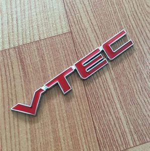 VTEC Emblema Insignia Logo 3D Car Styling Etiqueta de metal Reinstalación Calcomanía Guardabarros Cola Tronco para Honda Civic Accord Odyssey Spirior CRV Fit9841132