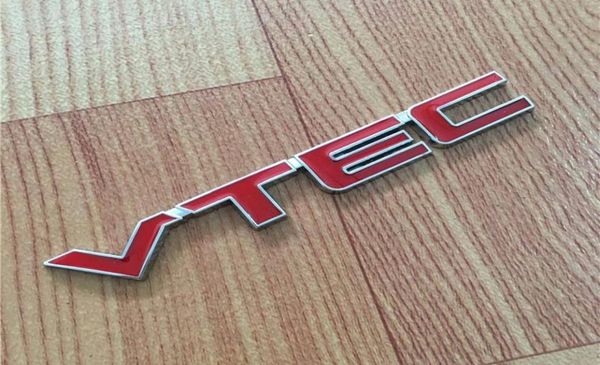 Vtec Emblem Badge Logo 3d Car Styling Metal Sticker Refit Decal Fender Tail Trunk for Honda Civic Accord Odyssey Spirior CRV Fit1007325