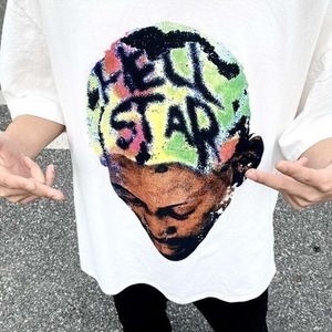 Camiseta VTG Bad Boy Rodman, informal, americano, con estampado de letras, Vintage, hip-hop, tendencia de manga corta