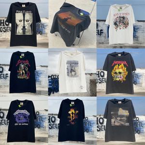 VTG wassing en verweerde Saint korte mouwen high street Amerikaanse vintages hiphop losse T-shirt trend