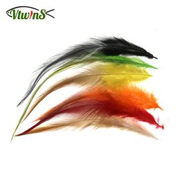 Vtwins 50pcs mouche à attacher hook rooster plume selle de faisan plume hackle coq schlappen trout steelhead mouches