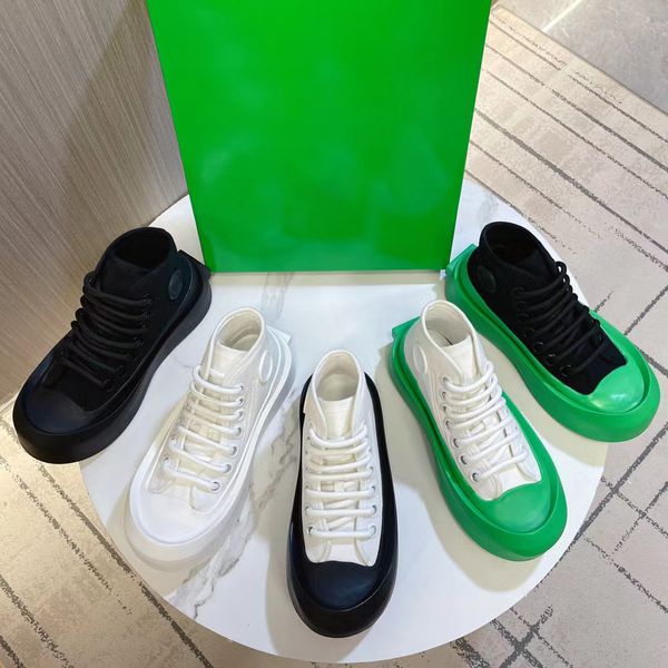 Vulcan Sneakers 2023 Primavera verano Nuevos diseñadores Hombres Mujeres Jumbo Sneakers Muffin pommel Plataforma Zapatos de lona Moda Zapatos de lona de cuero de alta calidad Tamaño 35-45