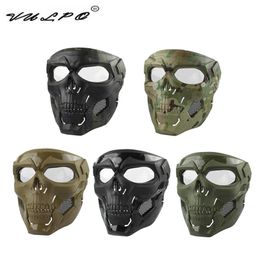 Vulpo Airsoft Paintball Skull Skull Mask Outdoor Face Mask Tactical Military Military Cask Mask Adapté aux casques rapides