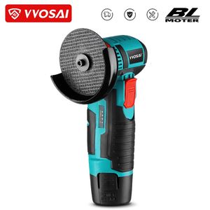 VVOSAI 12V Brushless Angle Grinder 19500RPM Electric Polishing Grinding Machine Mini Cordless Cutting Lithium Battery Power Tool 240104