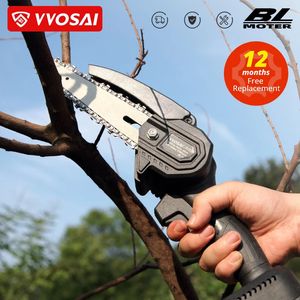 VVOSAI 6 pouces 20V MTSER Mini scie à chaîne électrique sans brosse taille à main avec outils de jardin à une main pour le travail du bois 231228