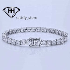 VVS Clarity Fine Moissanite Tennis Bracelet Real 925 Silver 5mm Breedte Uitstekend gesneden briljante diamant moissaniet tennisarmband