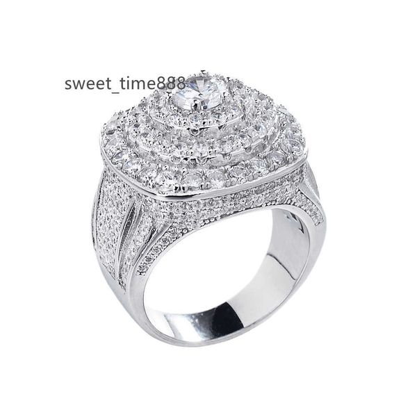 VVS D Color Moissanite Diamond Men Ring 925 Sterling Silver Finger Moissanite Bague de fiançailles