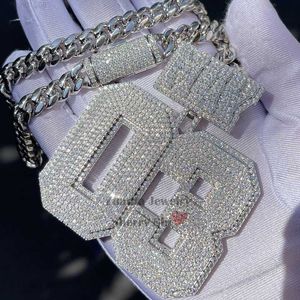 Vvs Lab Diamond Iced Out Hip Hop Sterling Silver Rapper Jewelry Colgante personalizado Moissanite