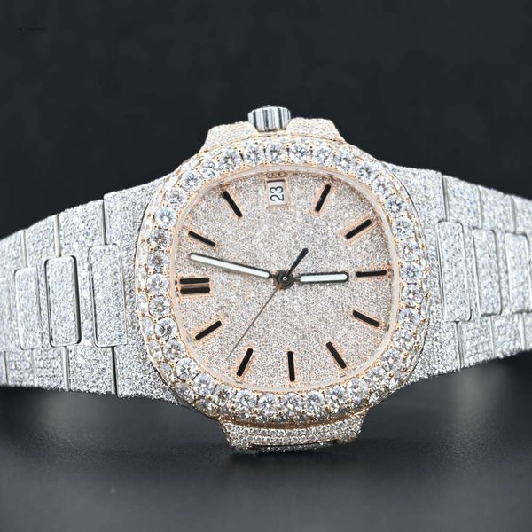 VVS Moisanite Baguette Diamond Icedout Handmade Antique Watch entièrement fait à la main