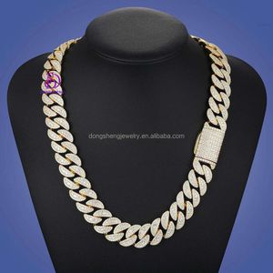 VVS Moissanite Cuban Link Chain Necklace Custom Iced Out Round Brilliant Cut 925 Silver Bracelet for Men Women Hoge kwaliteit 8mm
