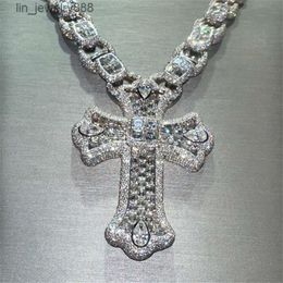 VVS Moissanite-colgante de Cruz de diamante para hombre y mujer, de Plata de Ley 925, cruz de Jesús para collar, joyería fina