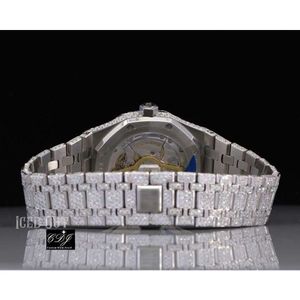 Vvs moissanite diamante personalizado iced out relógio de luxo busto para baixo relógio de diamante para homens hip hop relógio jóias fw2gj9ut83kt
