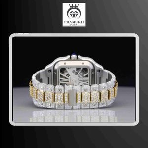 VVS Moissanite Diamond Watch Hombres Hip Hop Diamond Watch Stainls Steel Automático Lujo Dign Antique Timepiece JewelryVLBJ6WAD