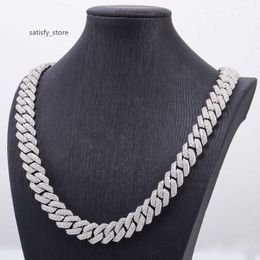 VVS Moissanite Gold Iced Out Miami Diamond Silver Cuban Link Chain Necklace 925 Sterling Silver Solid Gold Men