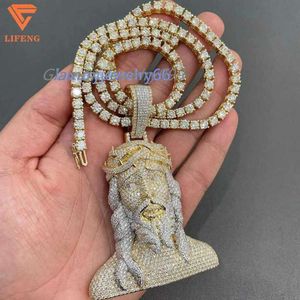 VVS Moissanite Iced Jesus Pendant in 925 Sterling Silver - 24k gouden rapper hanger ketting voor mannen