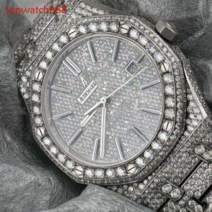 VVS Moissanite Mens Montre Luxe Originele Audemar Pigeut volledig Iced Chronograph Designer Horloges Hoge kwaliteit Men Diamond Watch Dhgate Nieuw