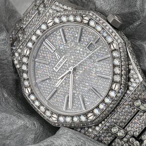 VVS Moissanite Mens Watch Montre Luxe Originele Audemar Pigeut volledig Iced Out Watch Chronography Designer kijkt van hoge kwaliteit mannen luxe diamanten horloge dhgate nieuw